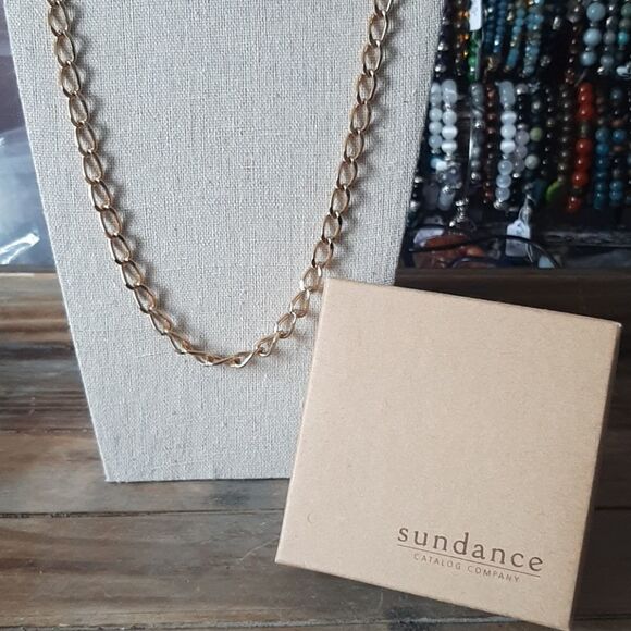 Sundance Heavy Gold Link Chain Necklace 30" - Picture 7 of 8